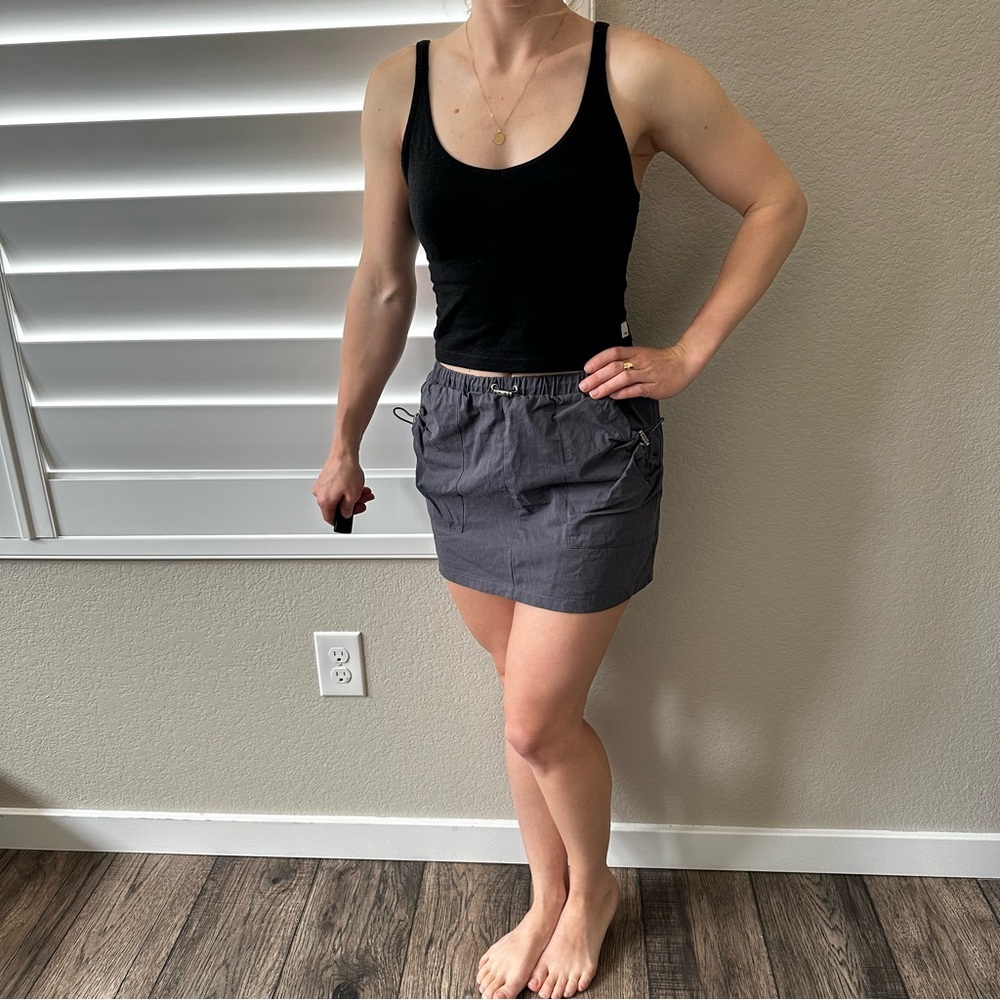 PacSun Blue/Gray Drawstring Skirt